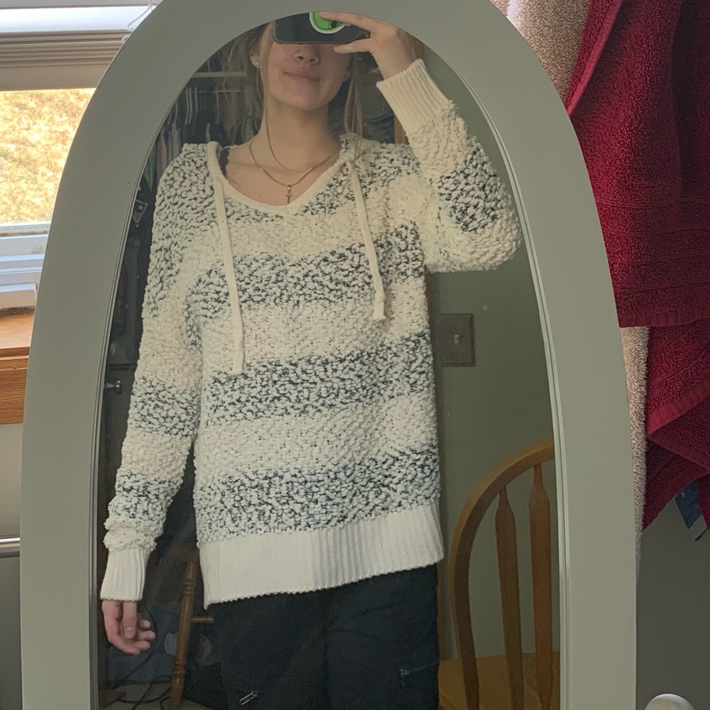 Soft, striped sweater/ hoodie